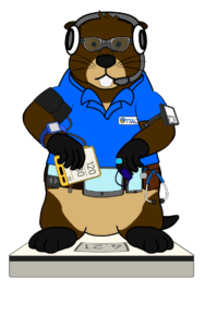 A animated groundhog with Remote Patient Monitoring gadgets.