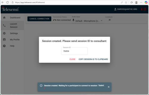 Telesensi-session-created